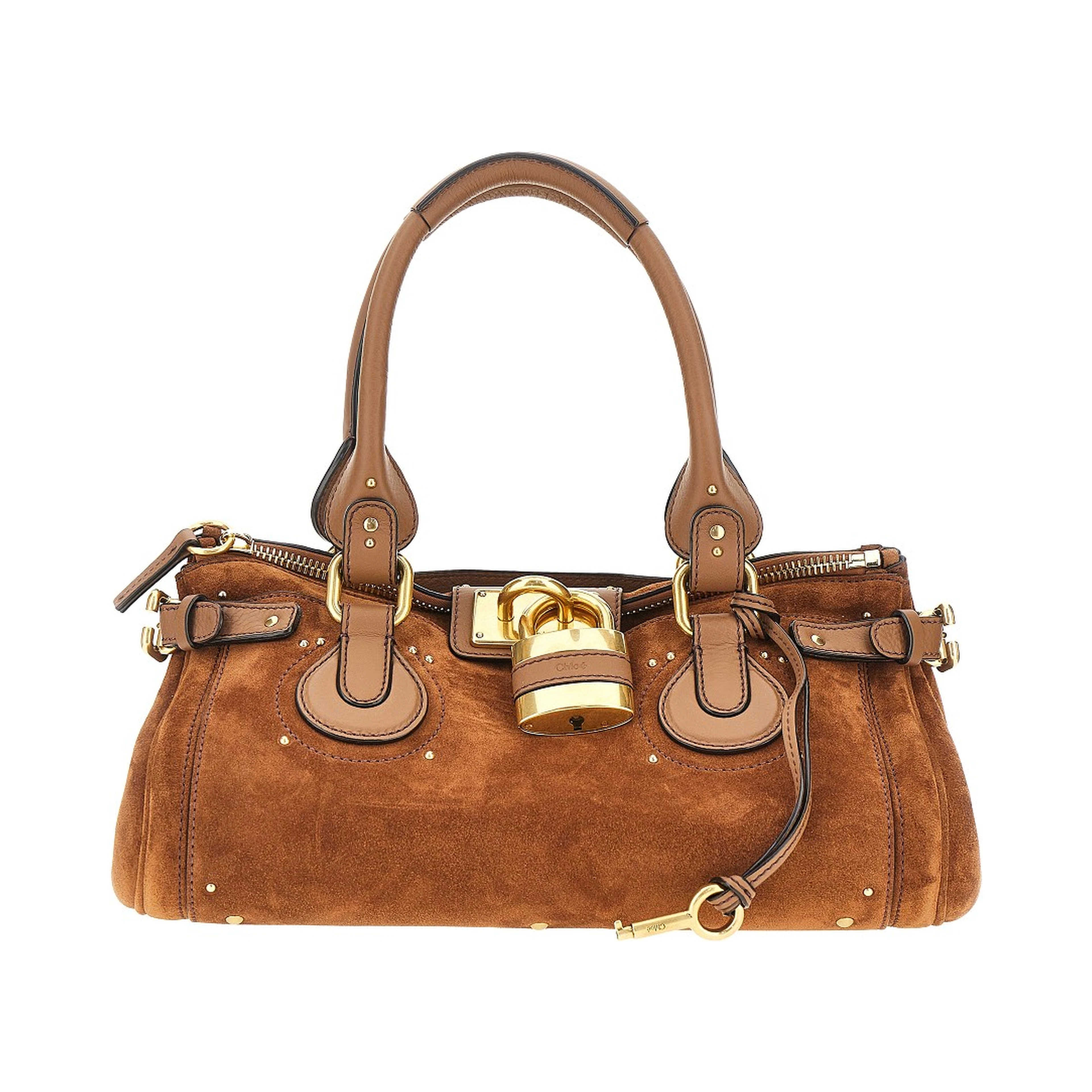 Suede leather 'Paddington' bag