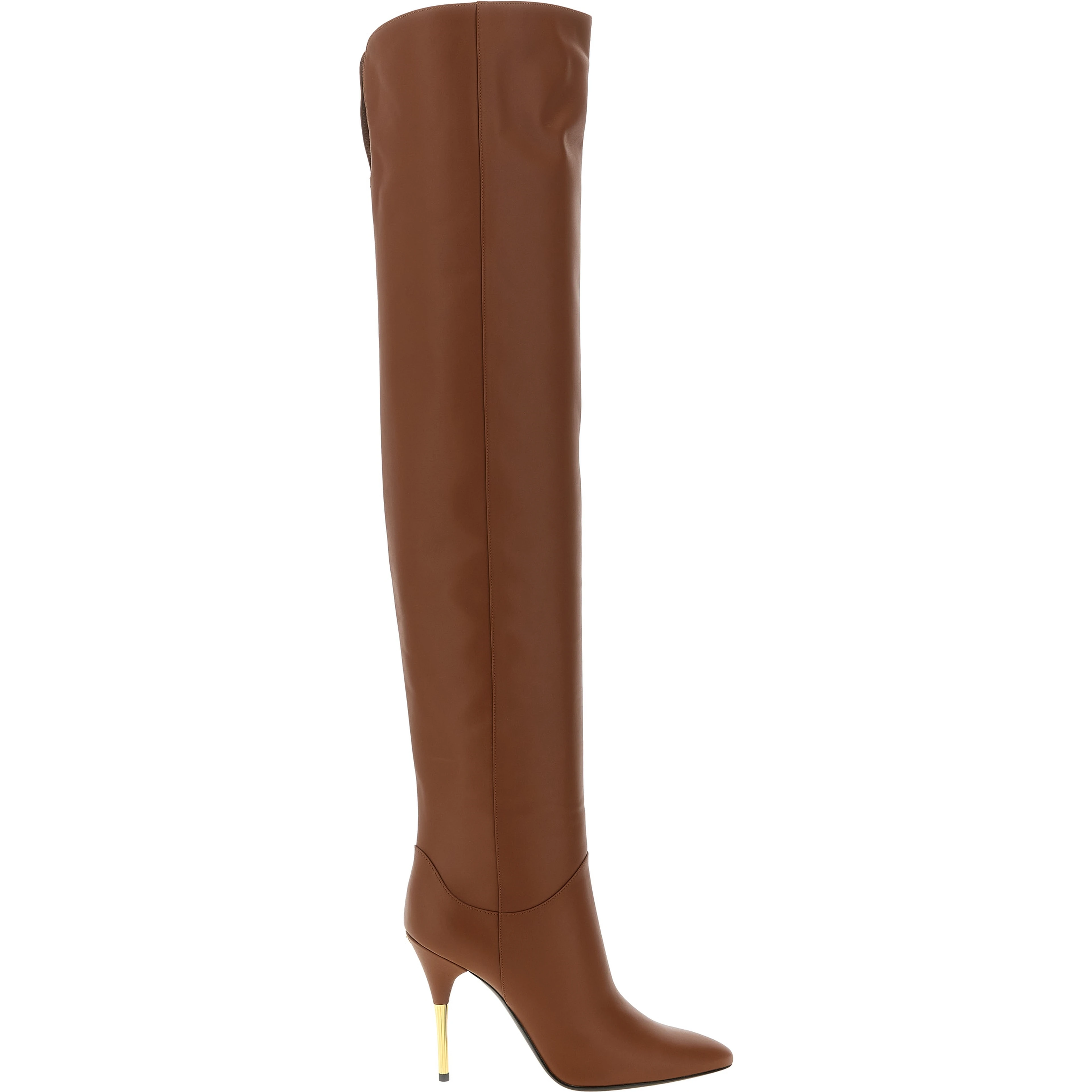 Brown Calfskin Over The Knee