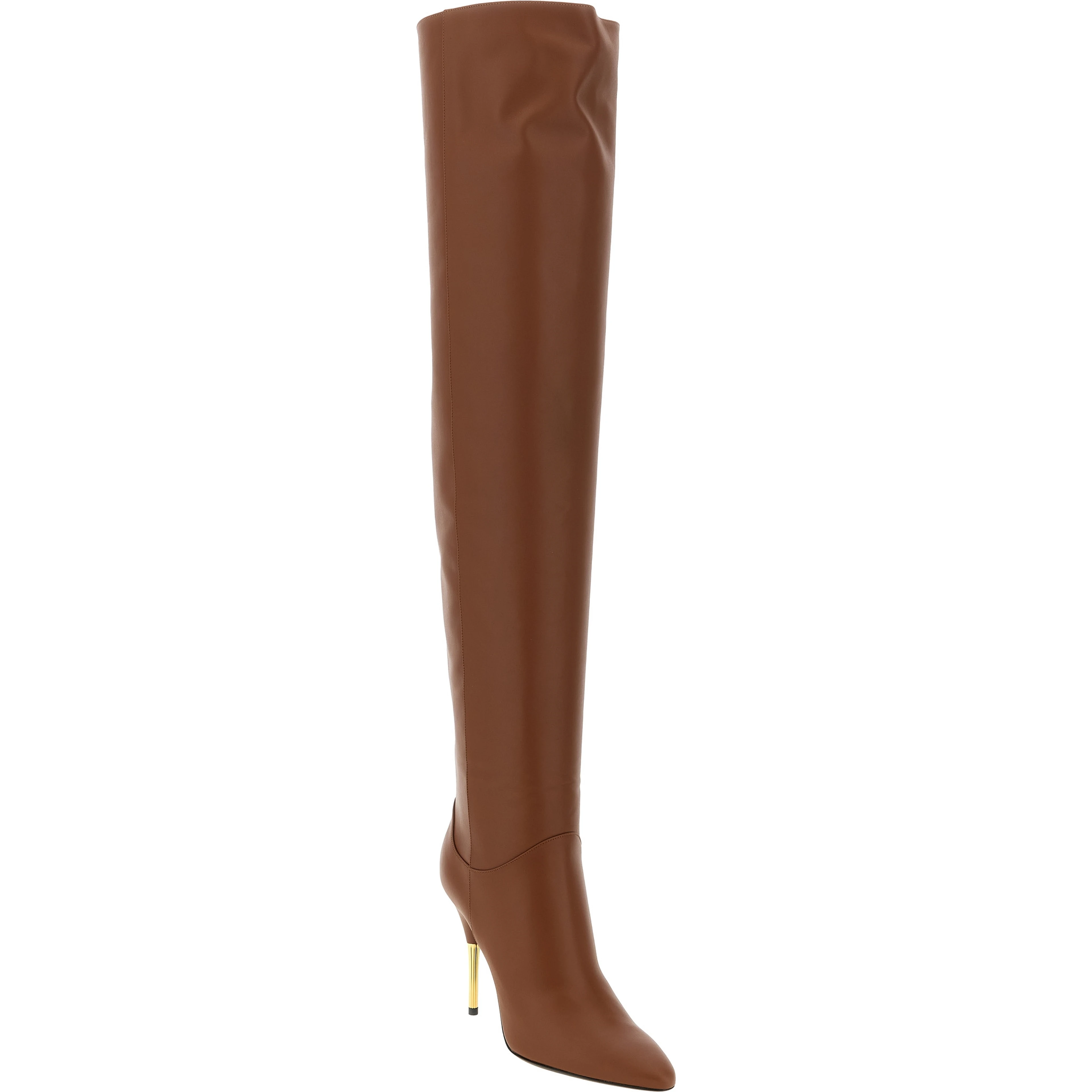 Brown Calfskin Over The Knee