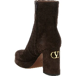 Brown Calfskin Ankle Boots