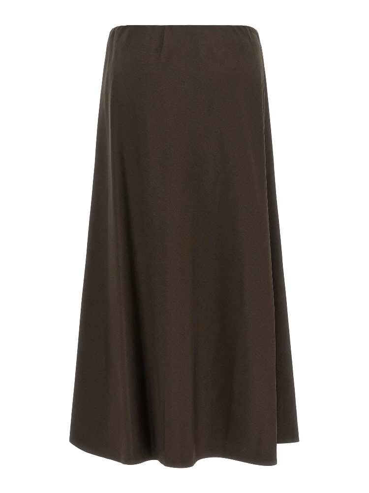 Brown Virgin Wool Midi Skirt alternative