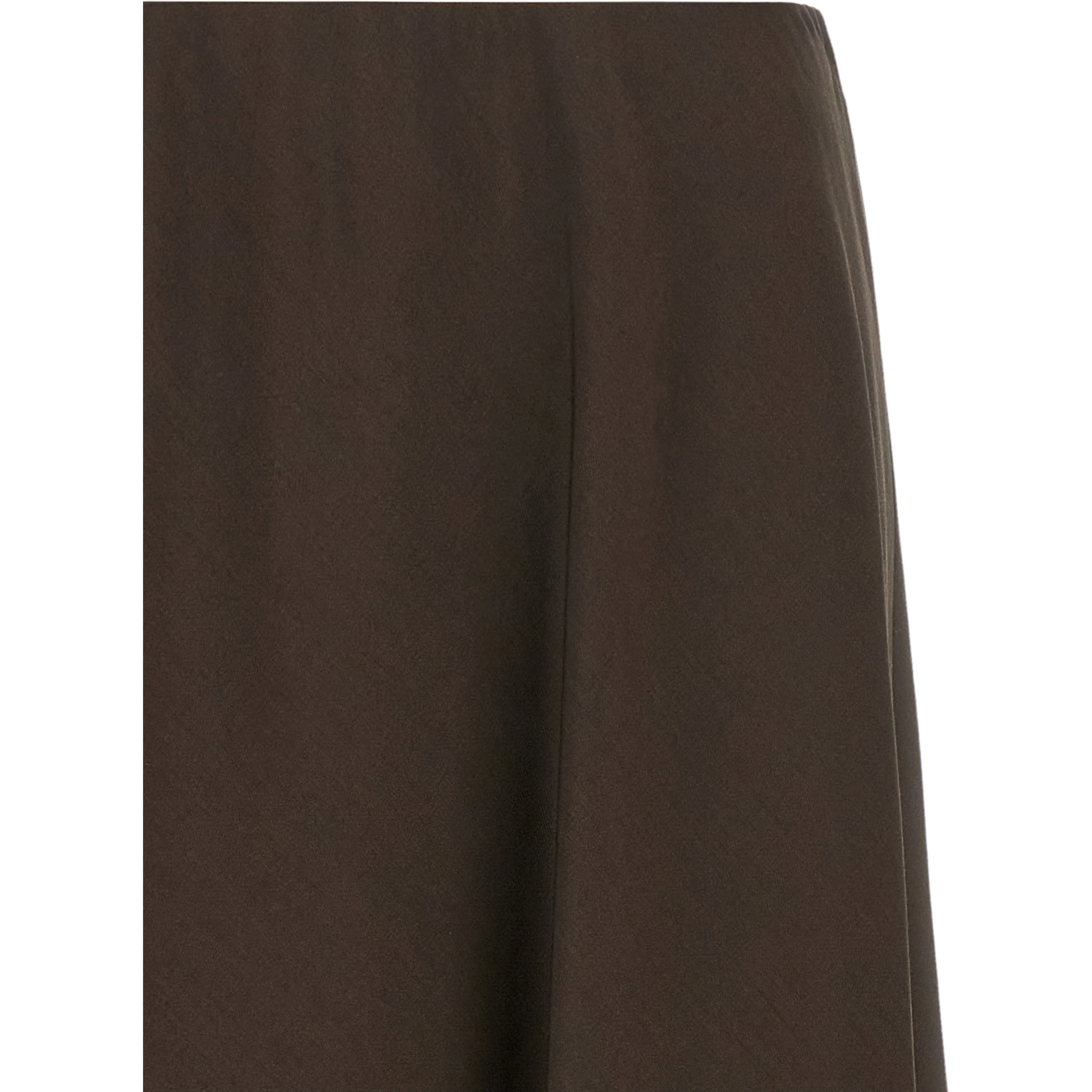 Brown Virgin Wool Midi Skirt