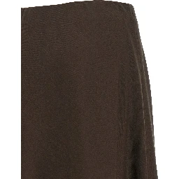 Brown Virgin Wool Midi Skirt