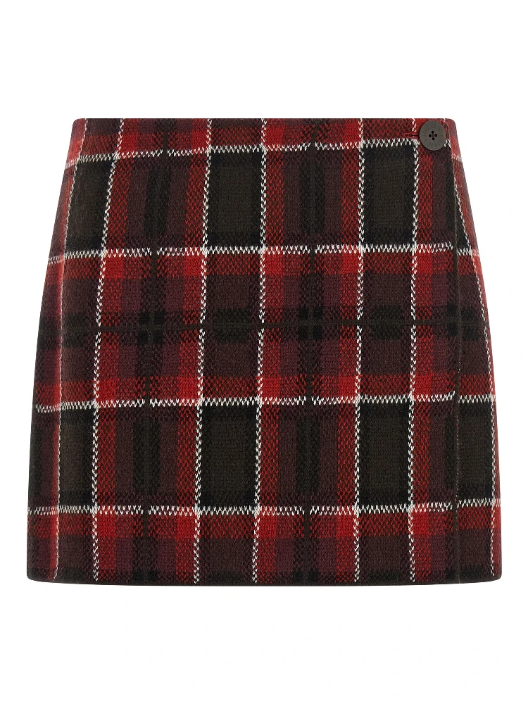 Red Wool Long Skirt