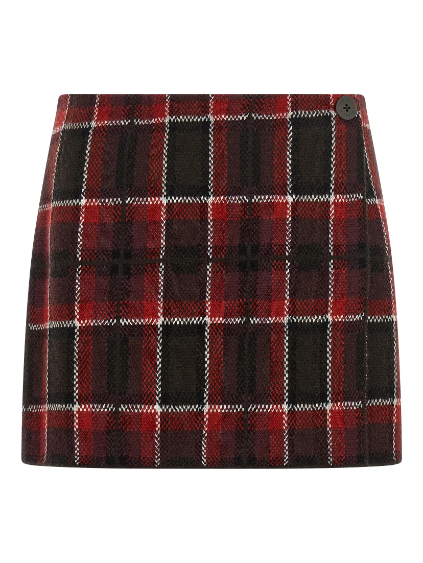 Red Wool Long Skirt