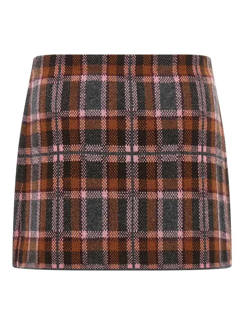 Brown Wool Long Skirt