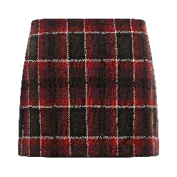 Red Wool Long Skirt