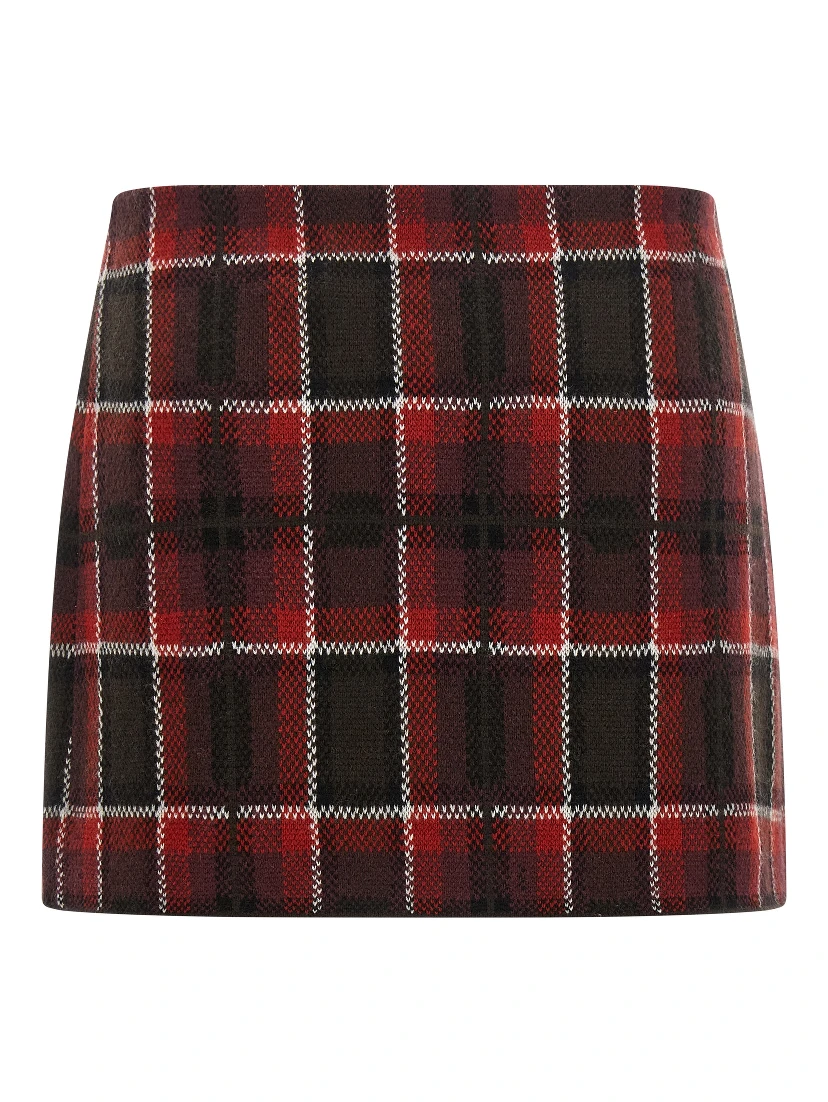 Red Wool Long Skirt
