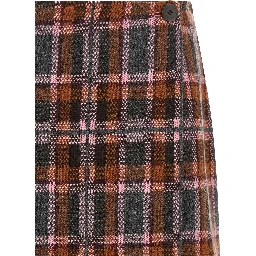 Brown Wool Long Skirt