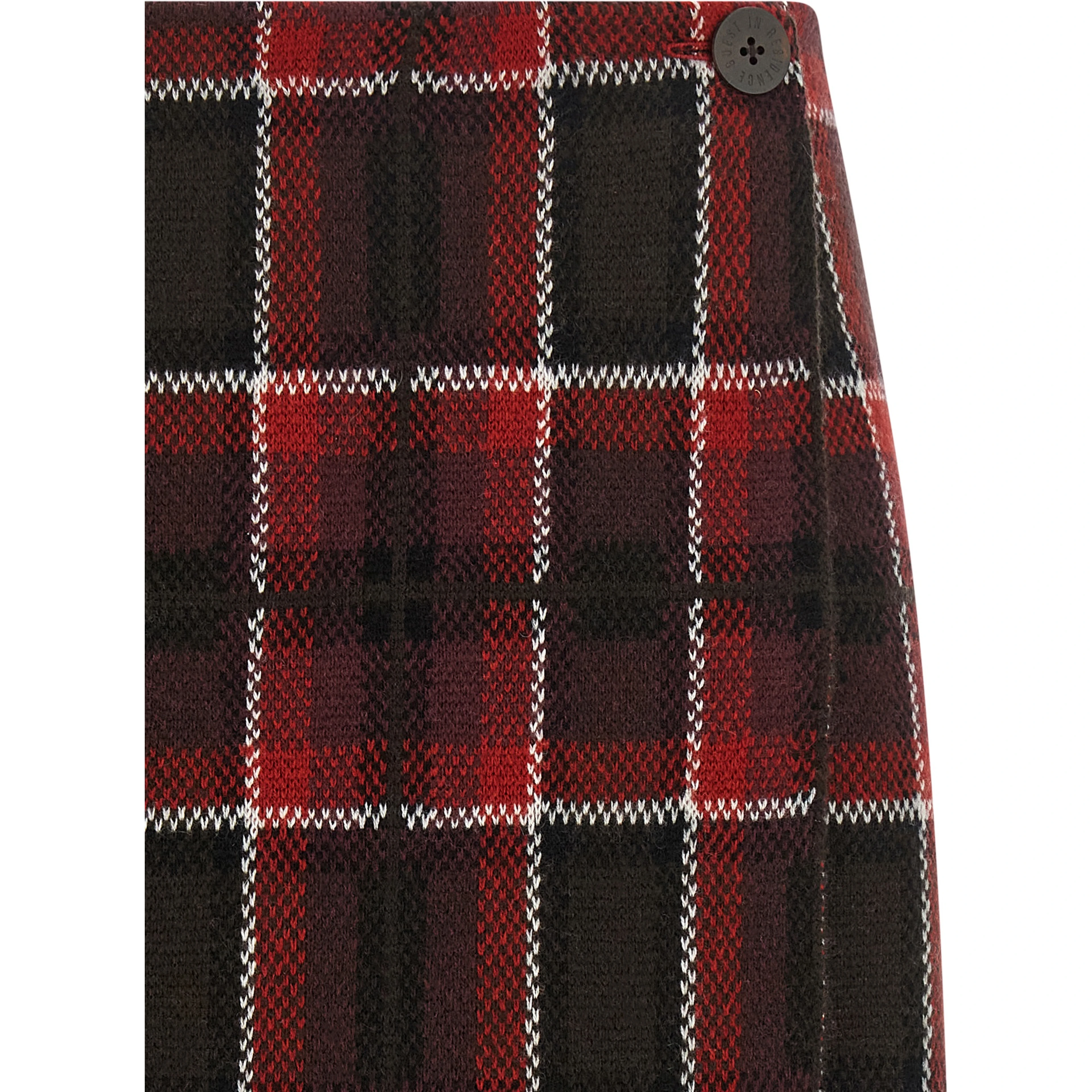 Red Wool Long Skirt