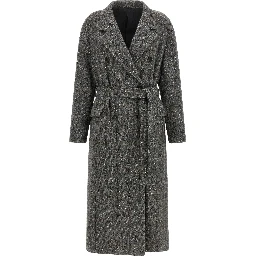Gray Alpaca Leather Coat