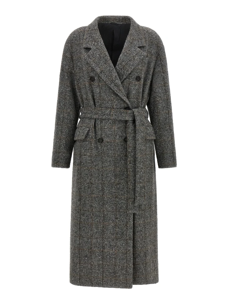 Gray Alpaca Leather Coat