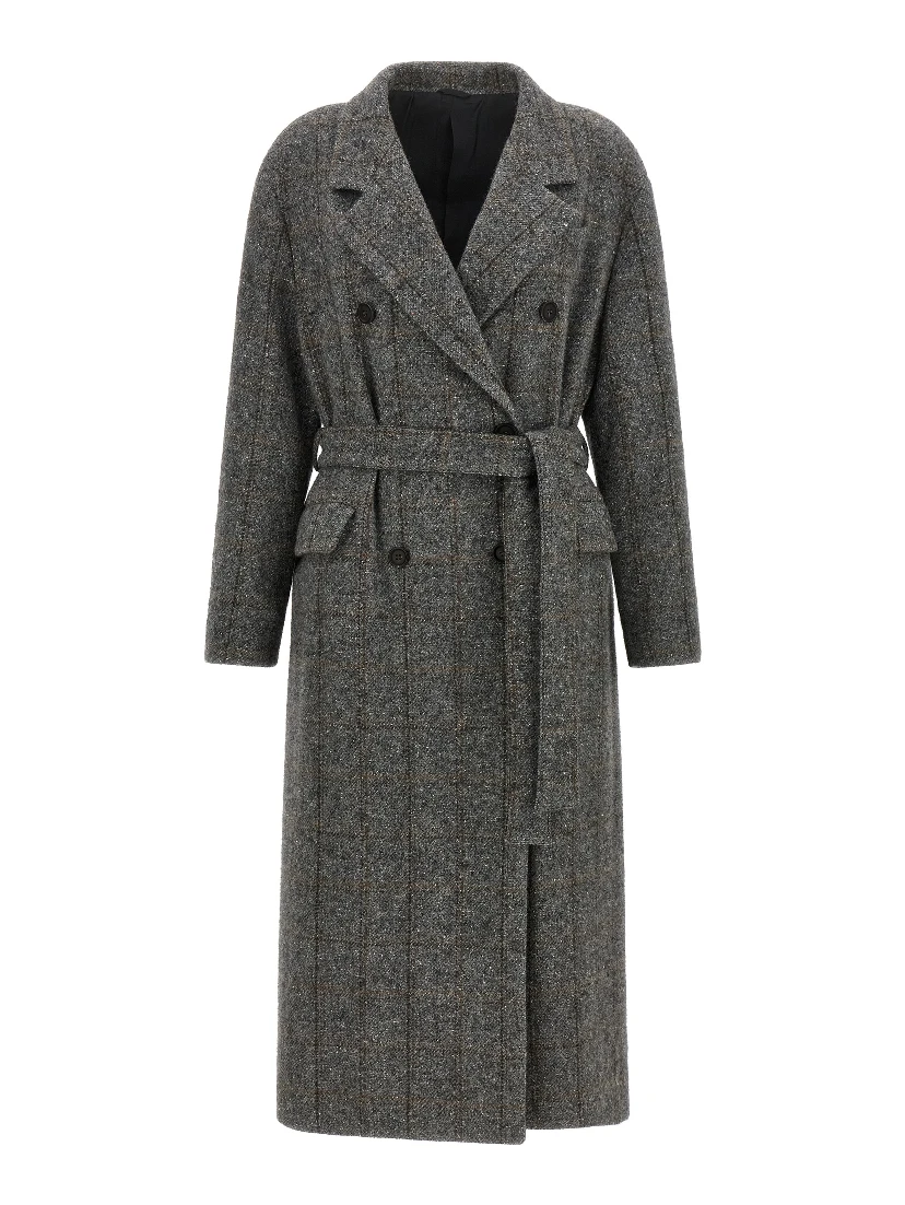 Gray Alpaca Leather Coat