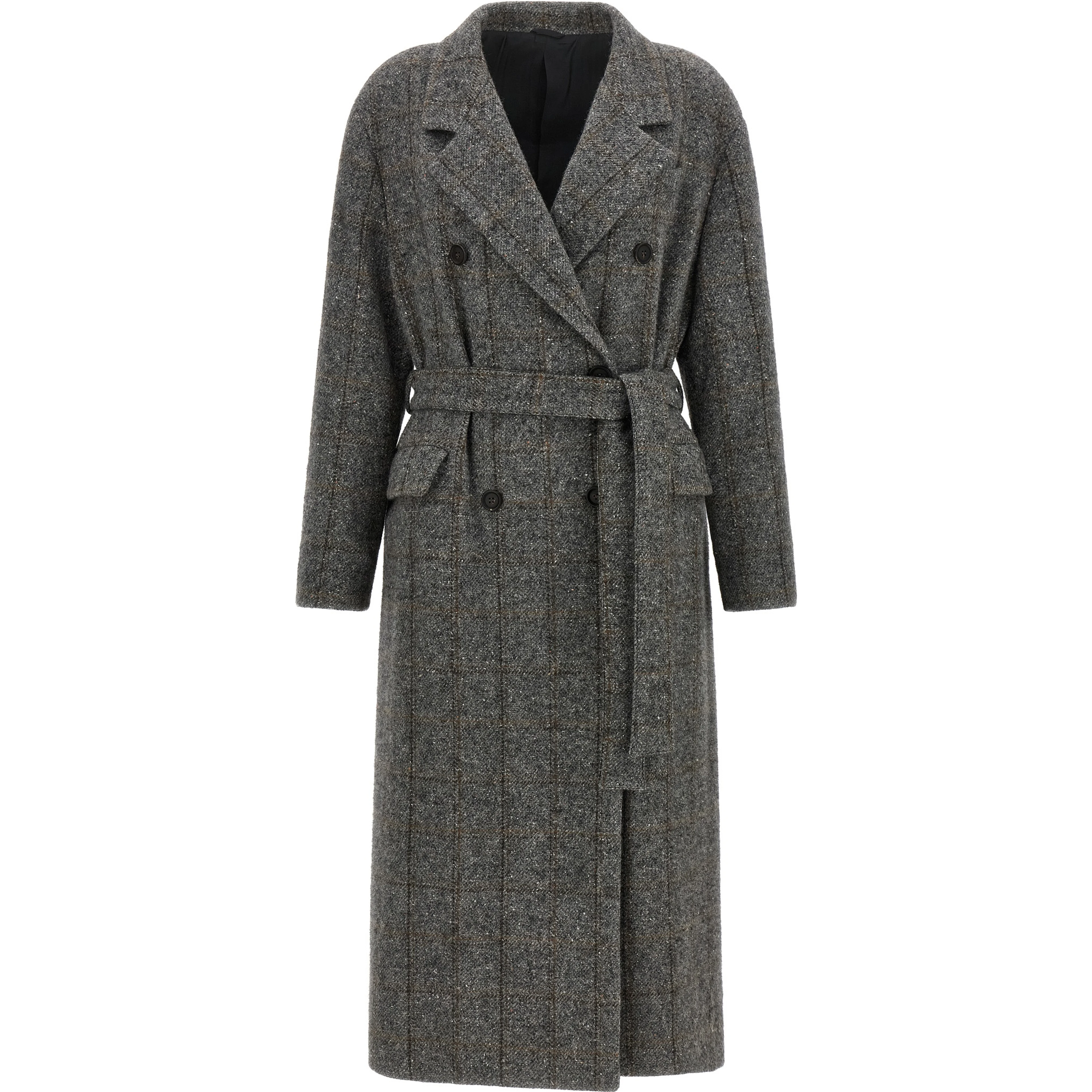 Gray Alpaca Leather Coat