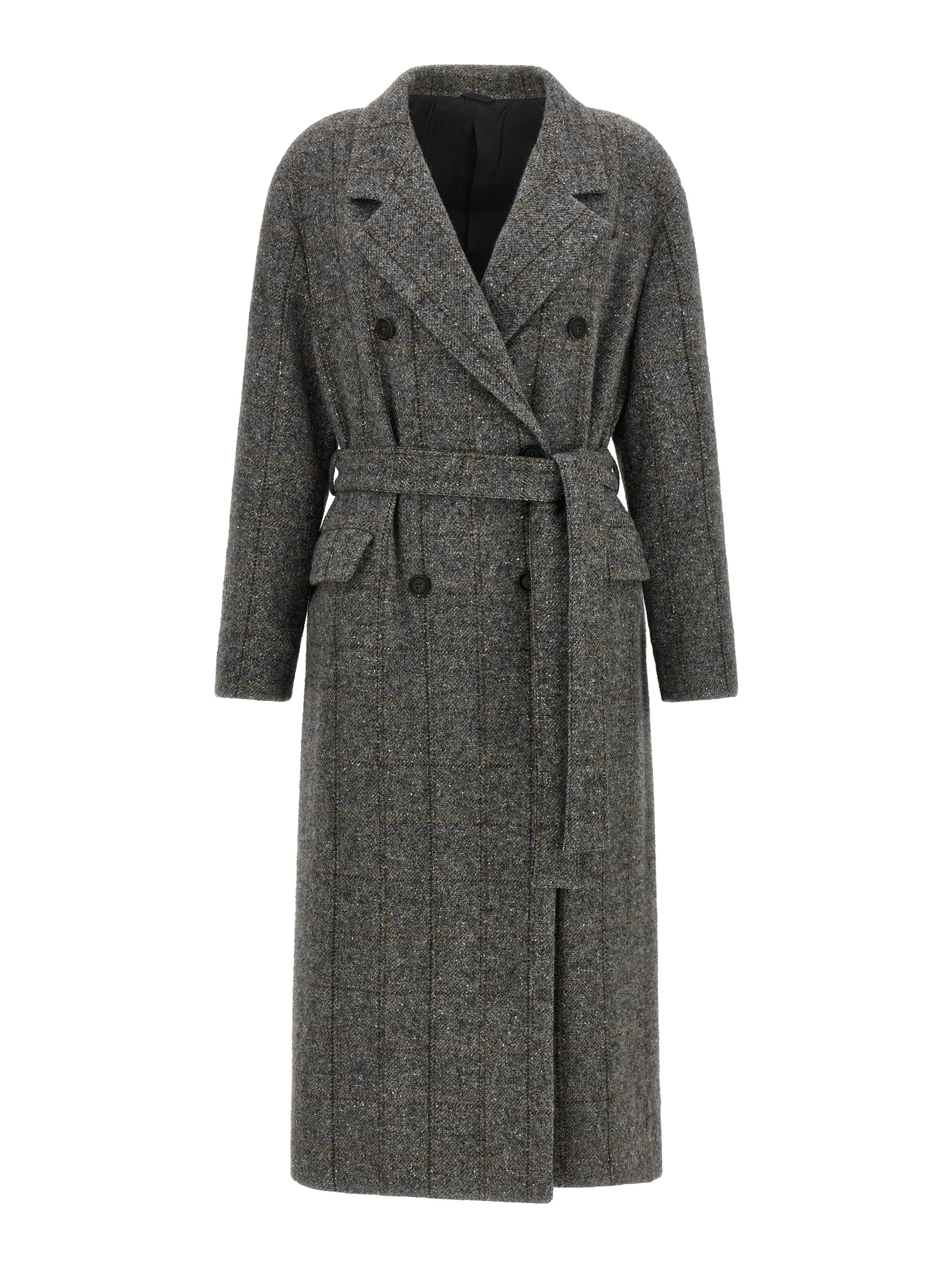 Gray Alpaca Leather Coat