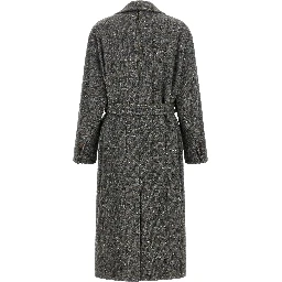 Gray Alpaca Leather Coat