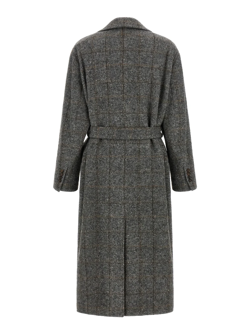 Gray Alpaca Leather Coat