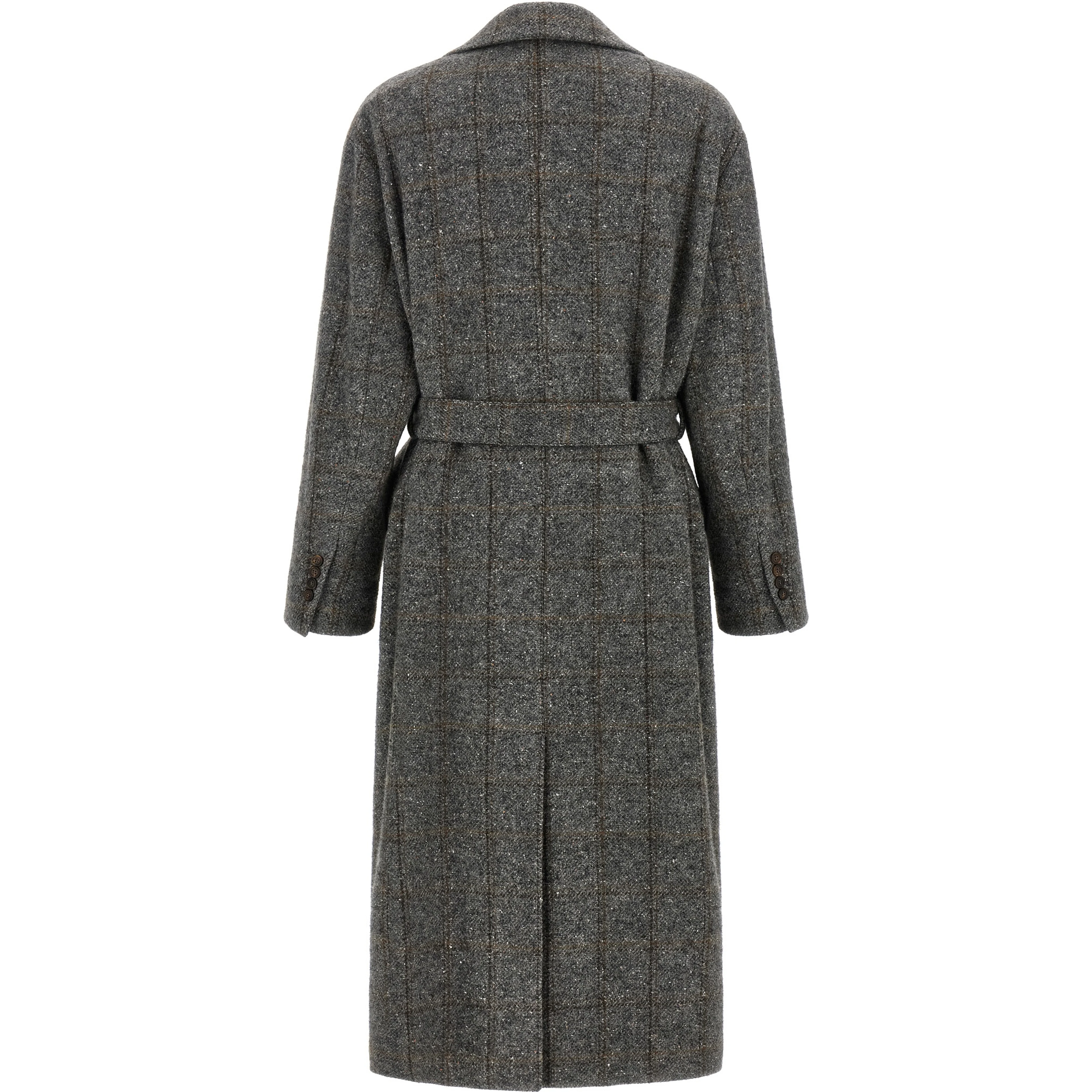 Gray Alpaca Leather Coat
