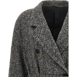 Gray Alpaca Leather Coat