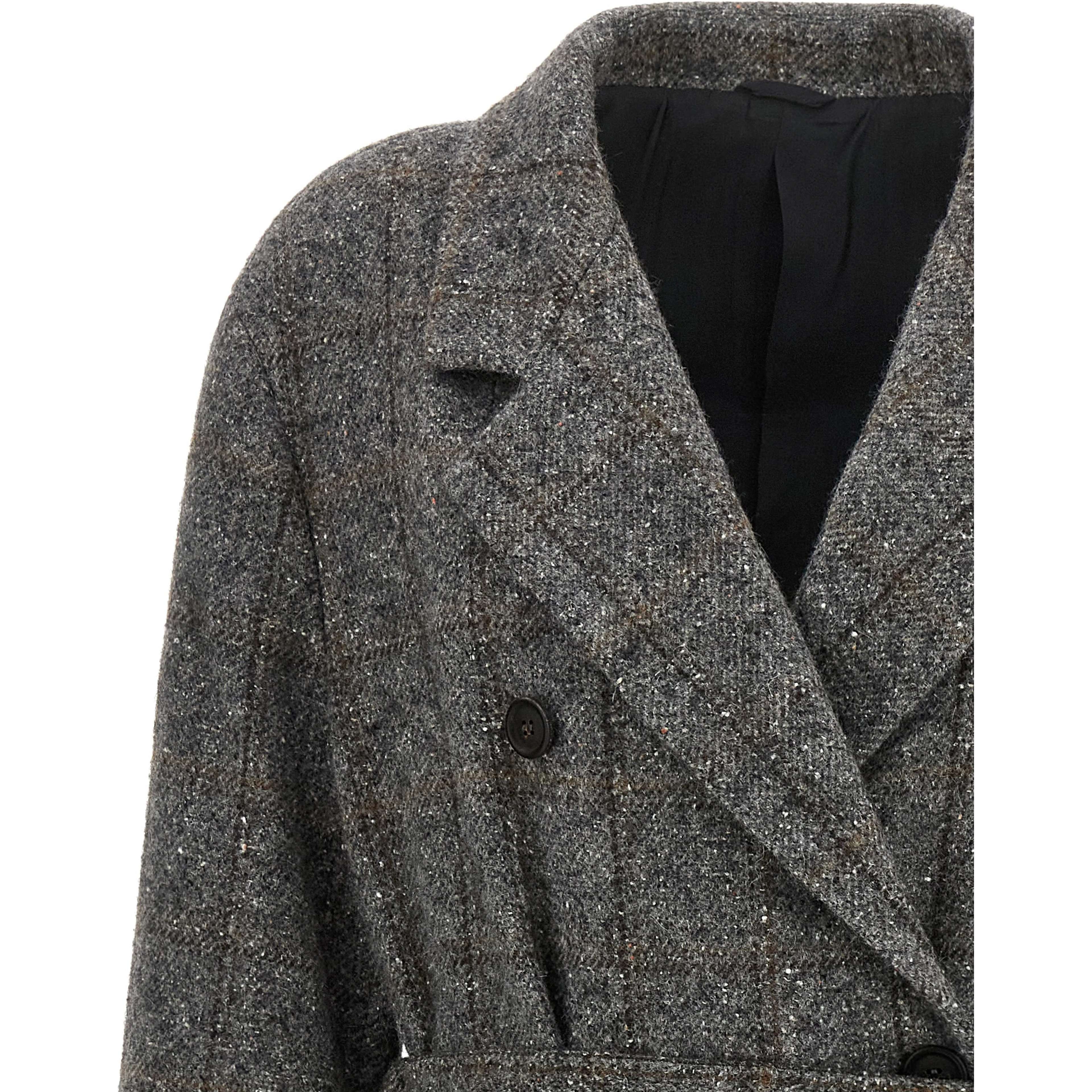 Gray Alpaca Leather Coat