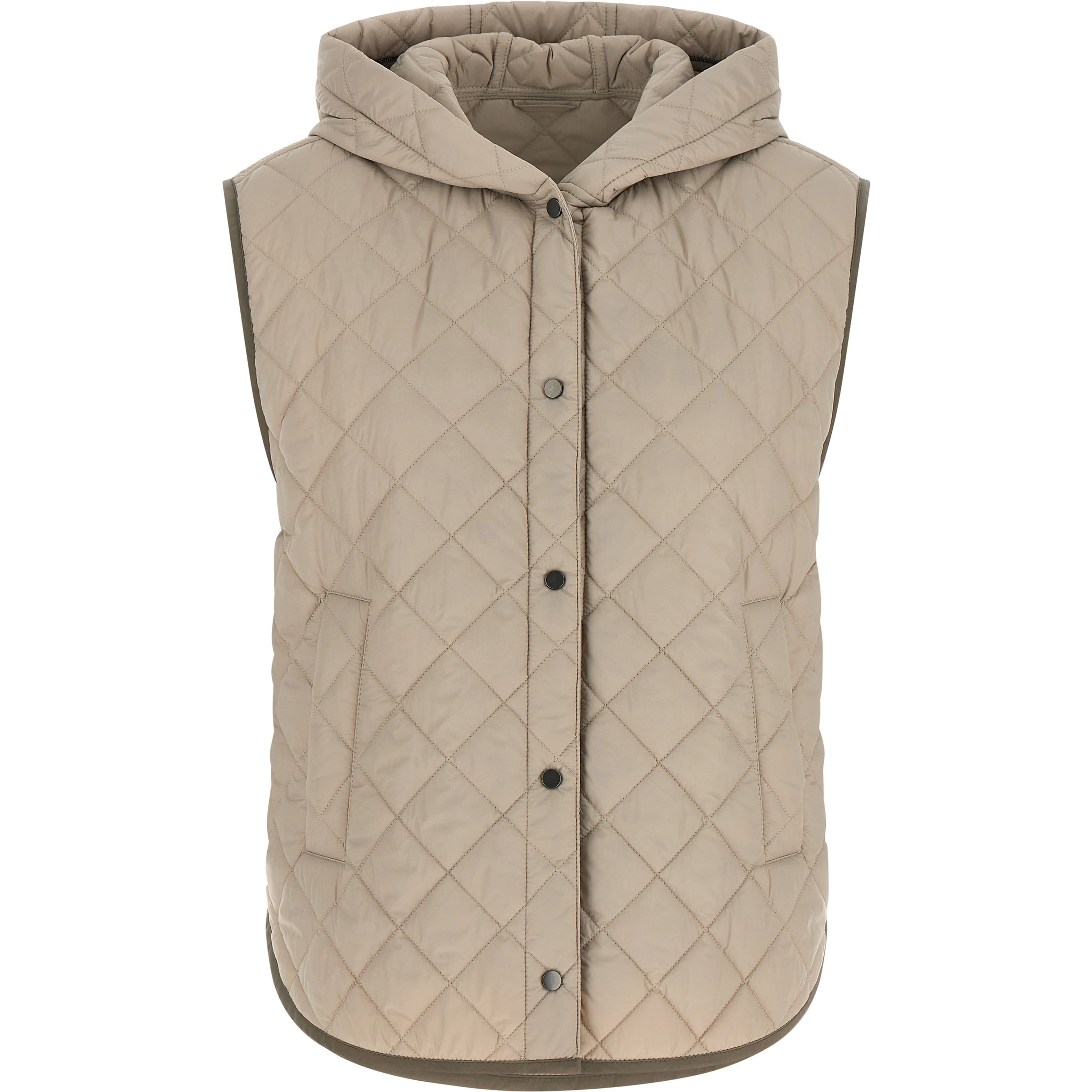 Beige Polyamide Sleeveless Jacket