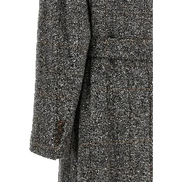 Gray Alpaca Leather Coat