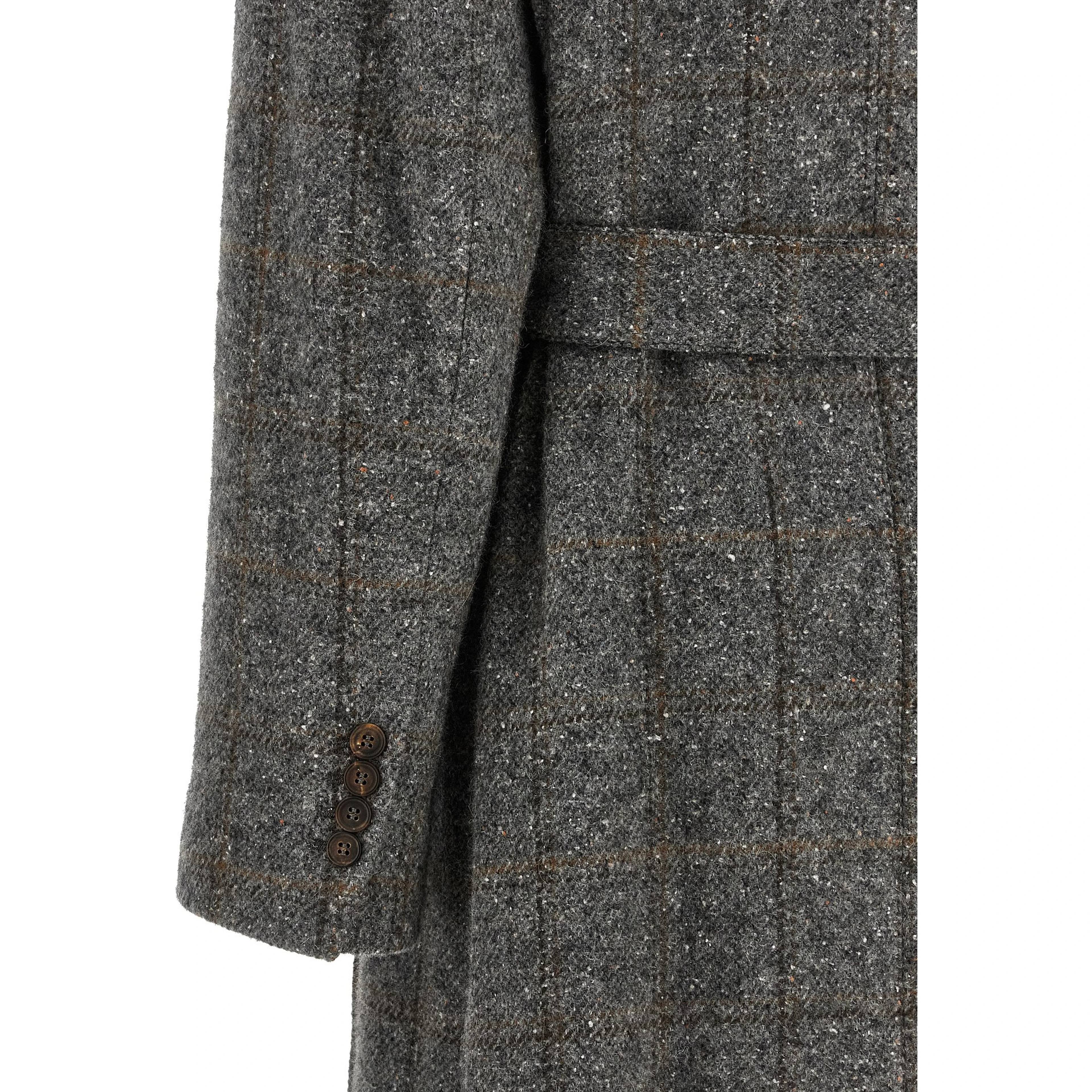 Gray Alpaca Leather Coat