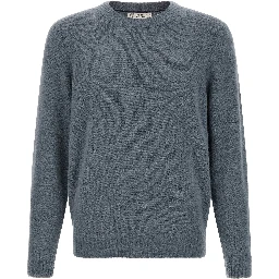 Blue Alpaca Leather Cardigan