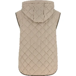 Beige Polyamide Sleeveless Jacket