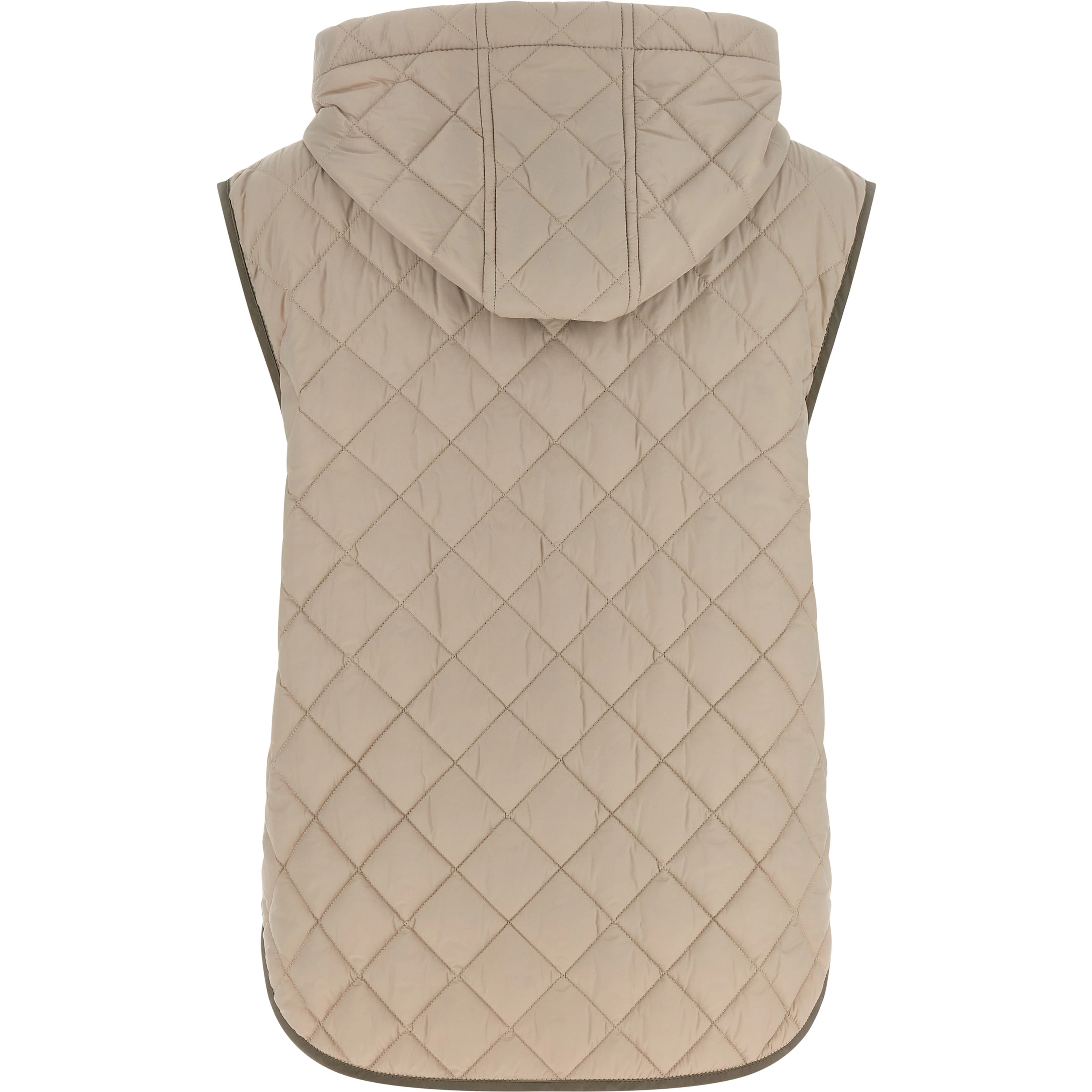 Beige Polyamide Sleeveless Jacket