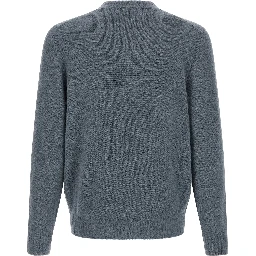 Blue Alpaca Leather Cardigan