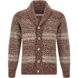 Brown Alpaca Leather Cardigan