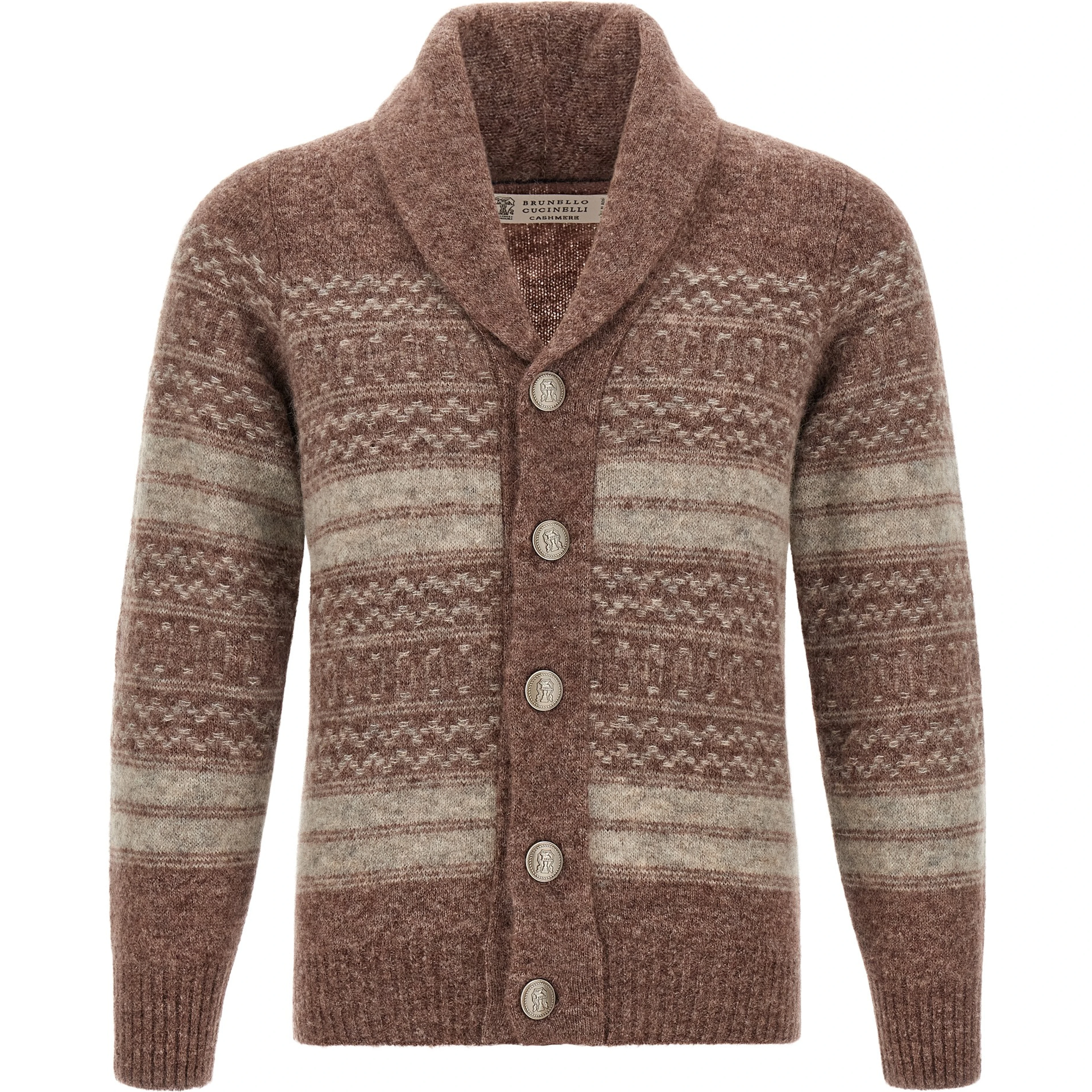 Brown Alpaca Leather Cardigan