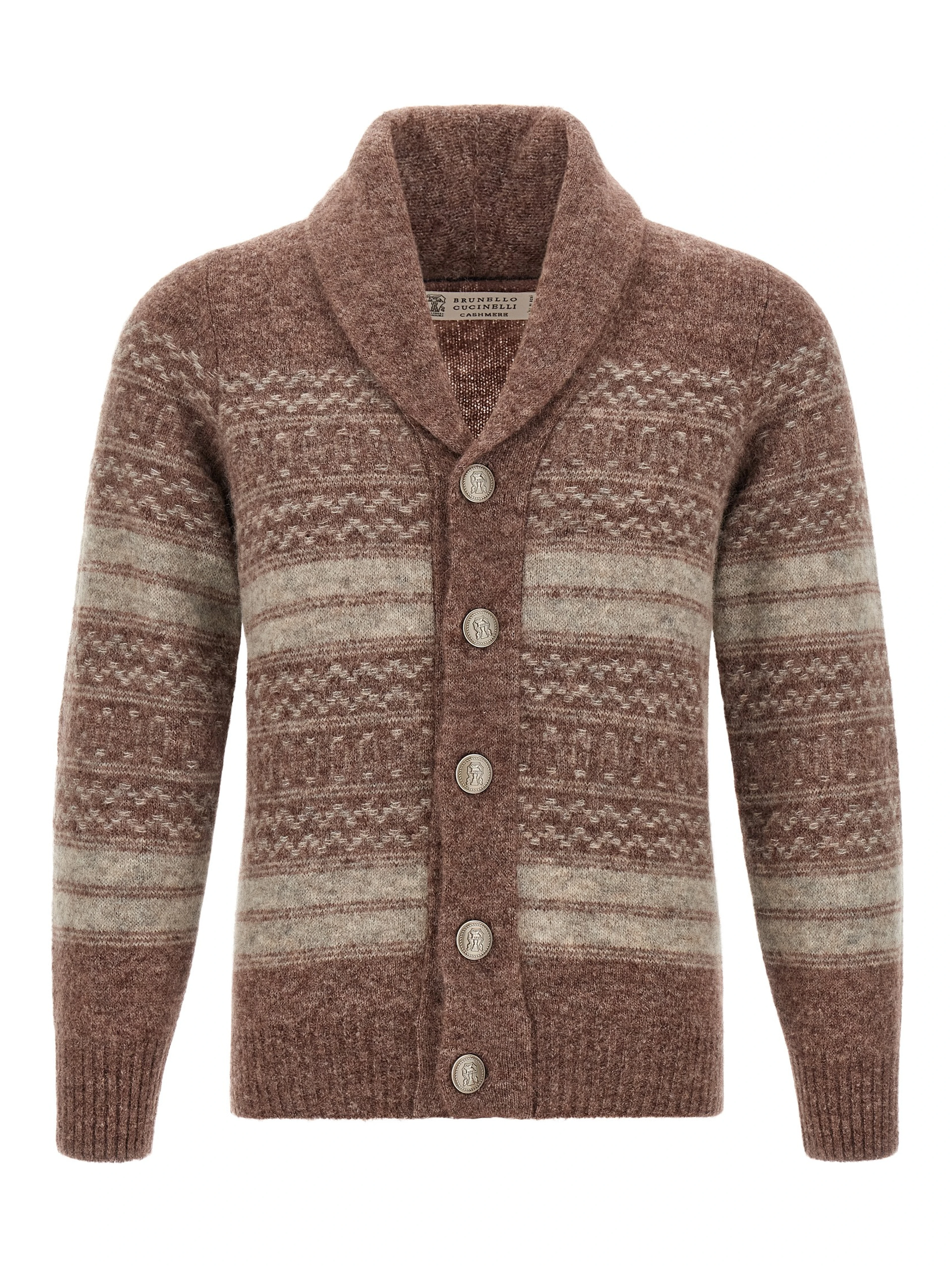 Brown Alpaca Leather Cardigan
