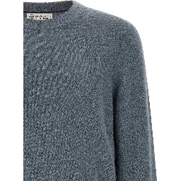 Blue Alpaca Leather Cardigan