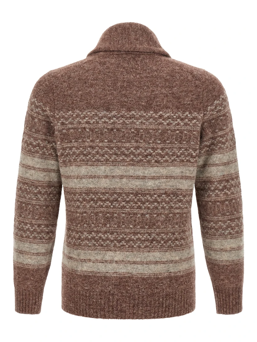 Brown Alpaca Leather Cardigan