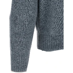 Blue Alpaca Leather Cardigan