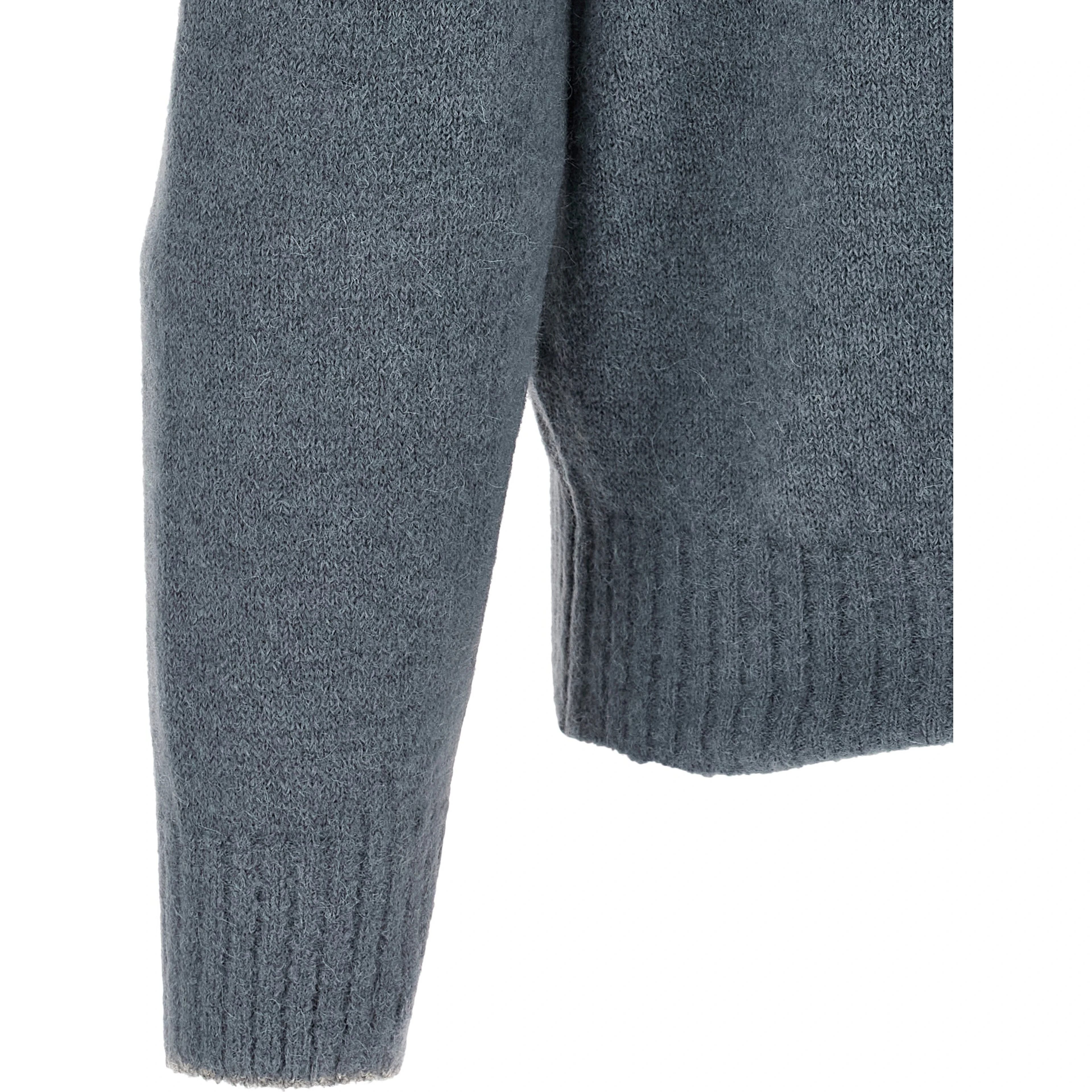 Blue Alpaca Leather Cardigan