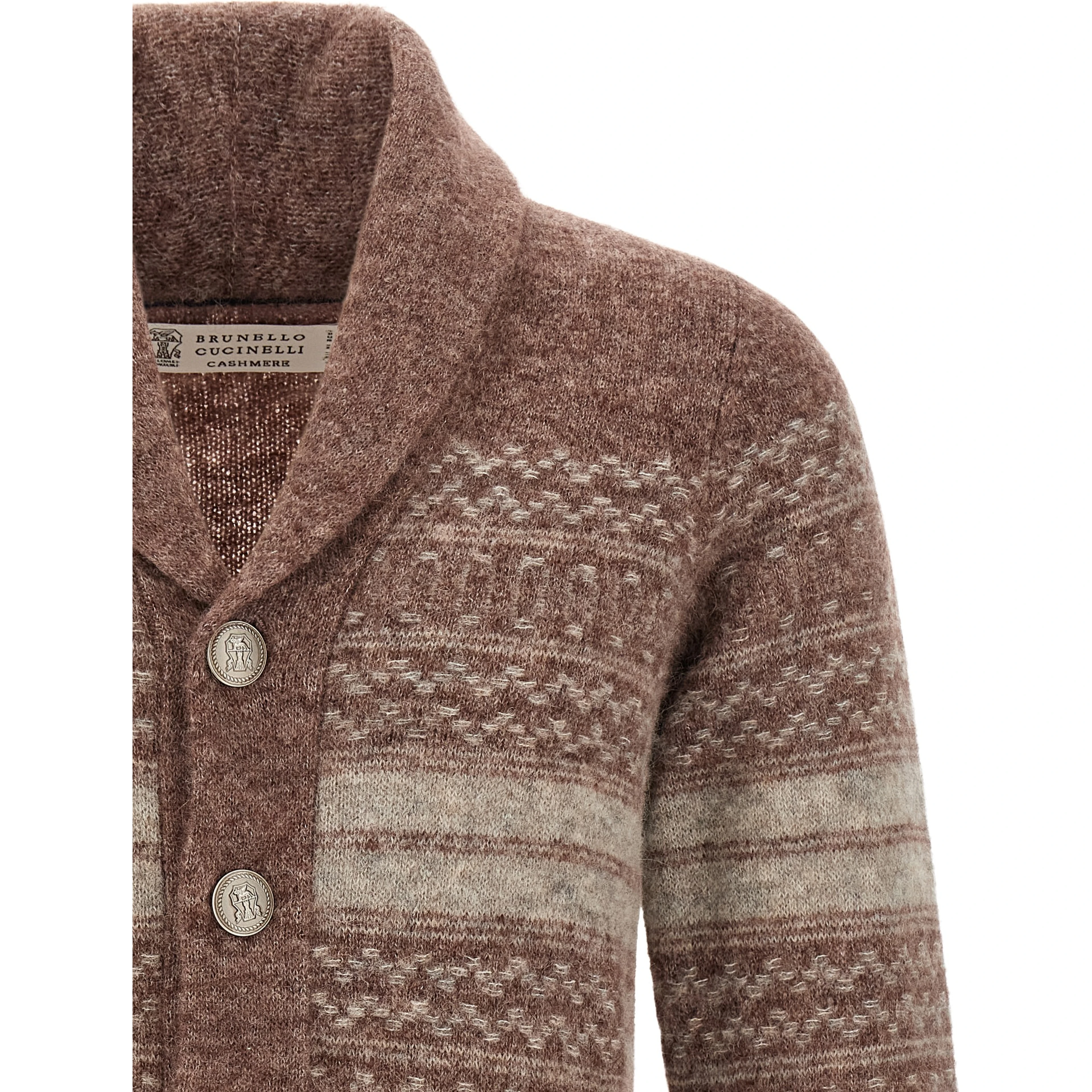 Brown Alpaca Leather Cardigan