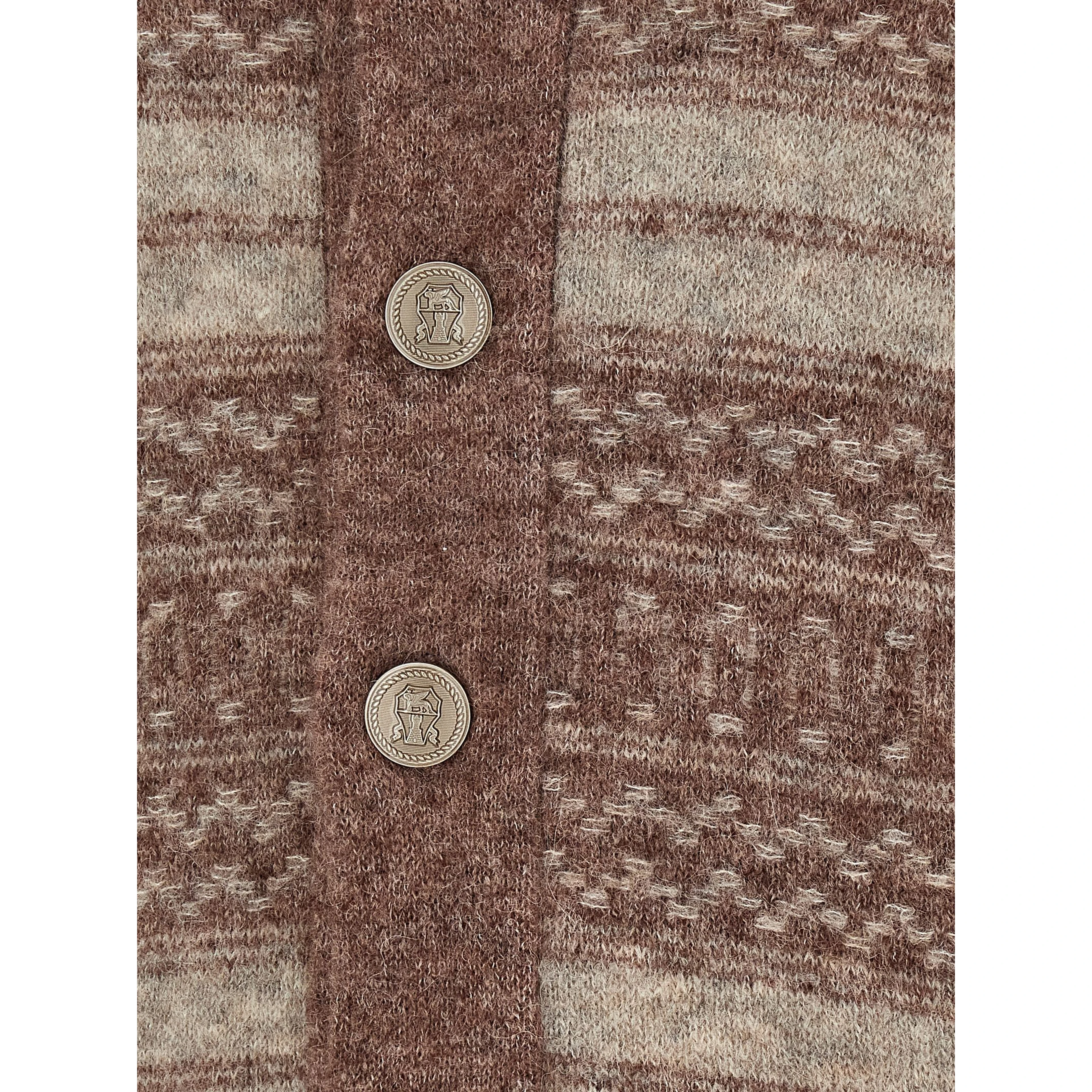 Brown Alpaca Leather Cardigan