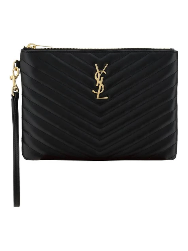 Black Calf Leather Bos Taurus Clutch Bag