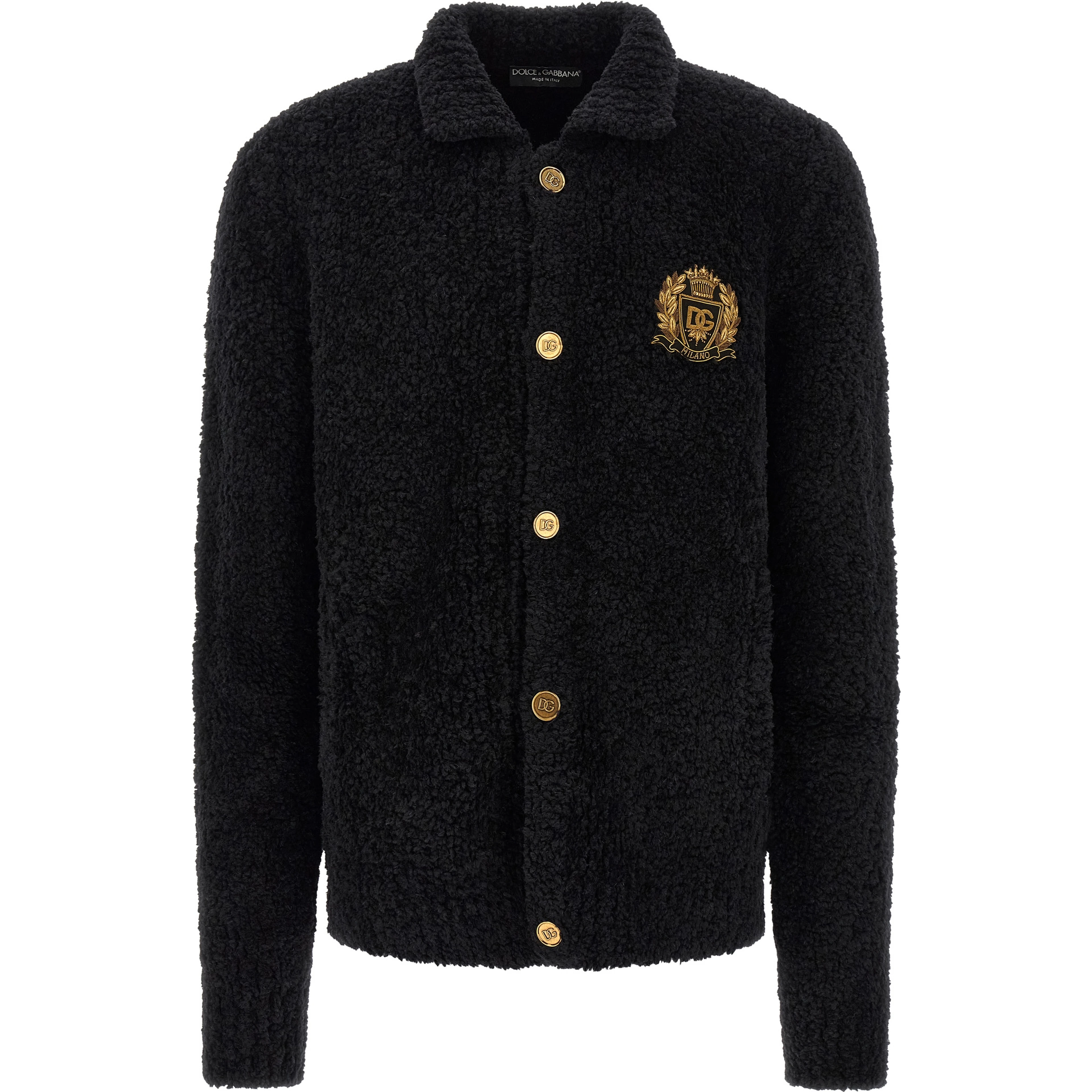 Black Alpaca Leather Cardigan