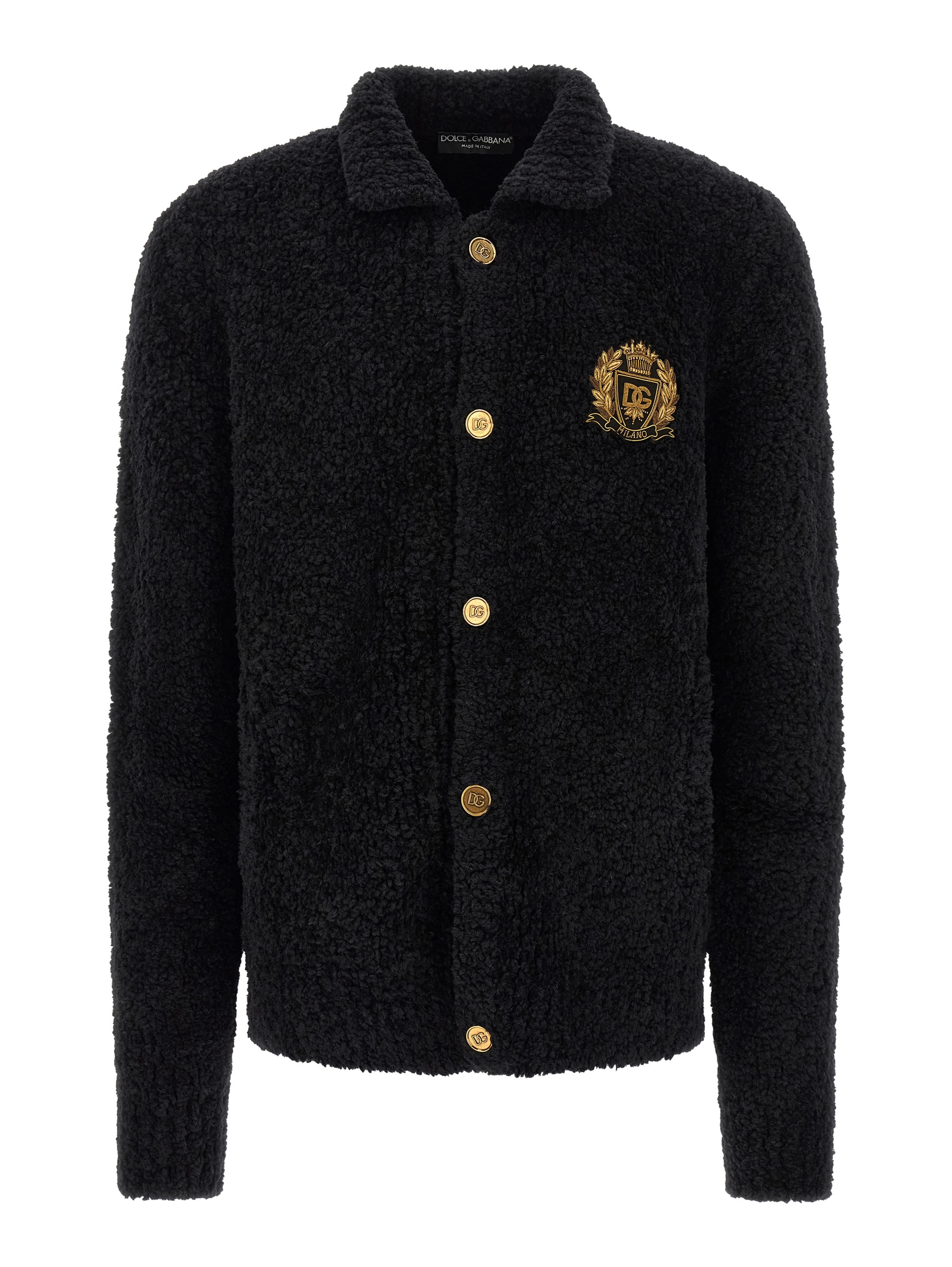 Black Alpaca Leather Cardigan