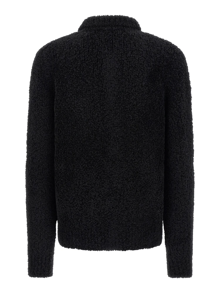 Black Alpaca Leather Cardigan alternative