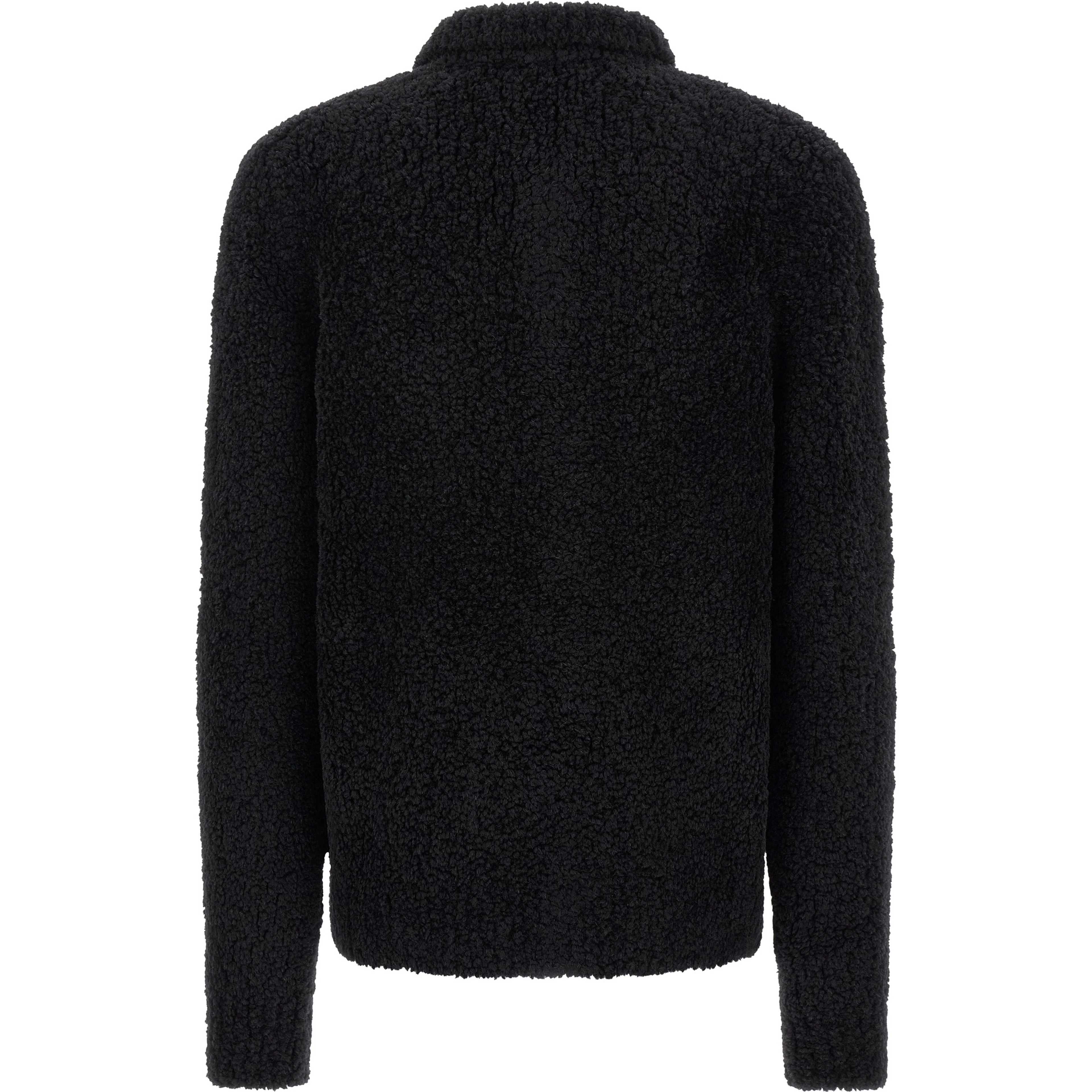 Black Alpaca Leather Cardigan