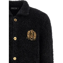 Black Alpaca Leather Cardigan