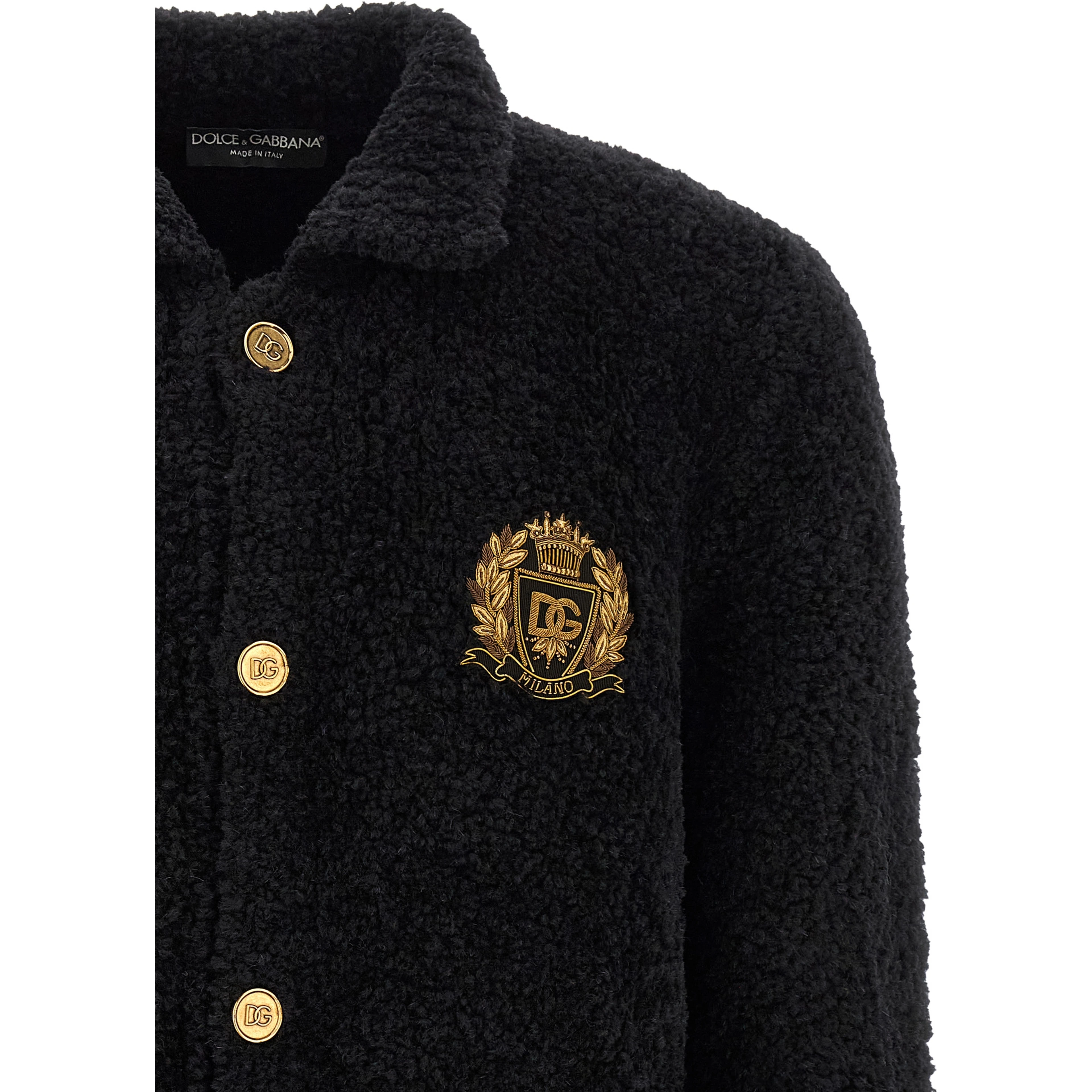 Black Alpaca Leather Cardigan