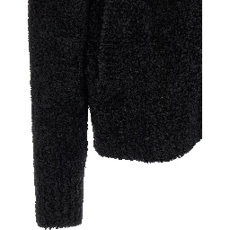 Black Alpaca Leather Cardigan
