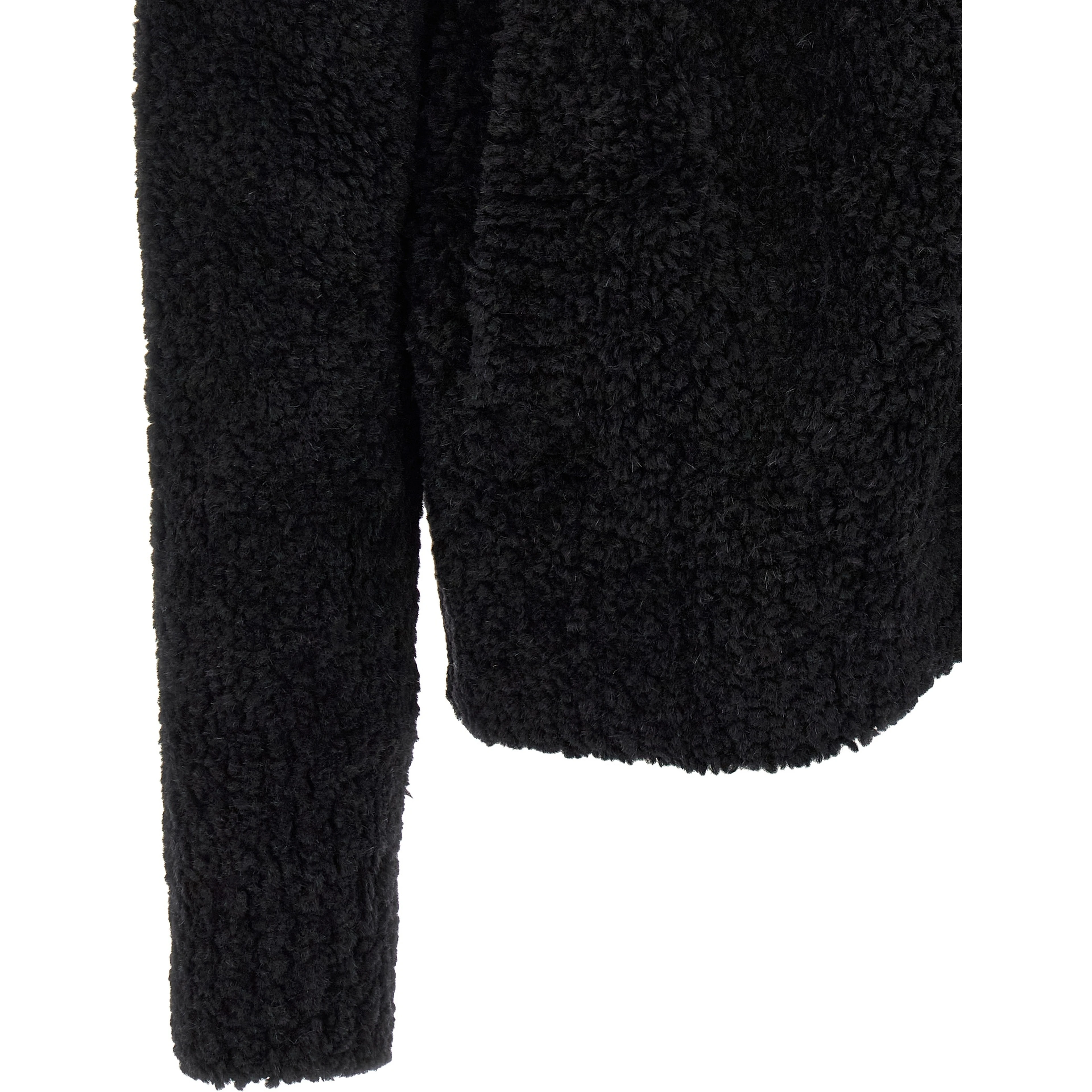 Black Alpaca Leather Cardigan