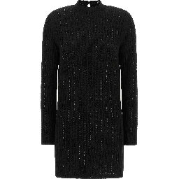 Black Viscose Short Dress